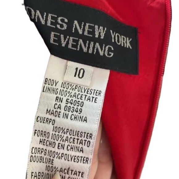 Jones New York red formal evening gown with cover size 10 - Picture 4 of 4
